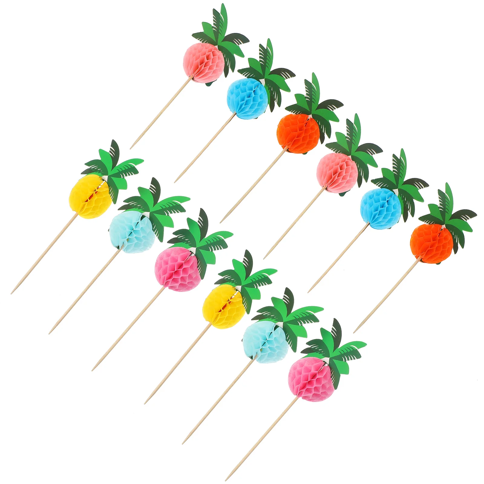 

50 Pcs Birthday Party Supplies Food Sticks Disposable Hawaii Decor Sandwich Wooden Fruit Picks Forks Snack Paper Pool