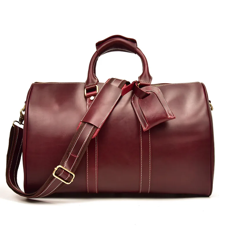 Traveling Bags For Women Leather Handbag Genuine Leather Men Luggage Bags High Capacity Shoulder Messenger Bag Men Weekend Bag