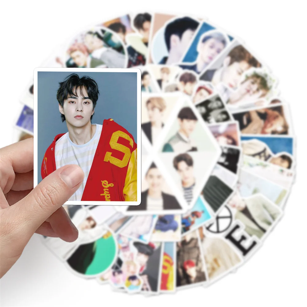 

10/30/50pcs Korean Men's Pop Singing Group Exo Stickers For Luggage Laptop Ipad Skateboard Mobile Phone Cup Stickers Wholesale