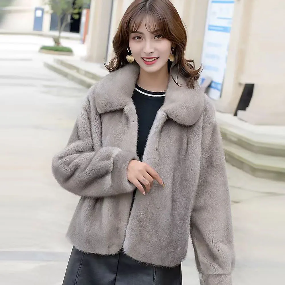 Parkas Women's Outdoors Coats Jackets 2022 Winter Faux Fur Mink Skin Splicing Thickening Keep Warm Cardigan Casual Jackets Woman