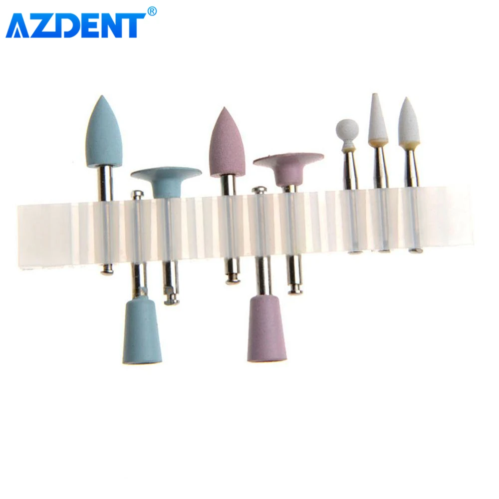 9PCS/Box AZDENT Dental Composite Polishing Kit RA 0309 for Low Speed Handpiece Contra Angle Ceramic Silicone Rubber Polishers