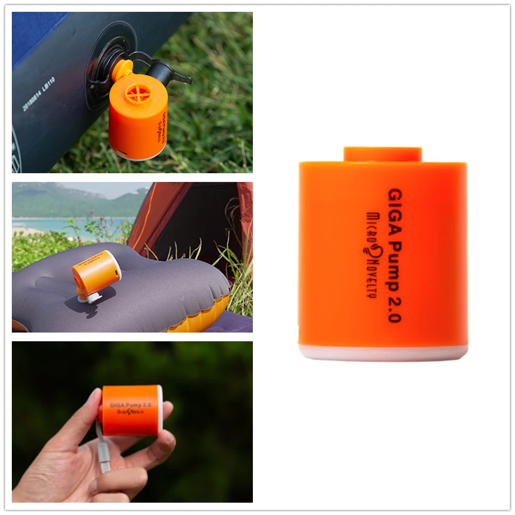 GIGA Pompa 2 3-In-1 Portabel Mini Pompa Listrik USB Pengisian Luar Ruangan Pompa Udara Kasur Udara Perahu Pompa Vakum Berkemah Latorn