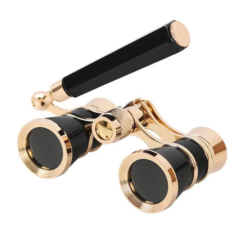 

3X25 Vintage Metal Binoculars With Handle Optical Lens Theater Telescope Retro Design For Women Girls