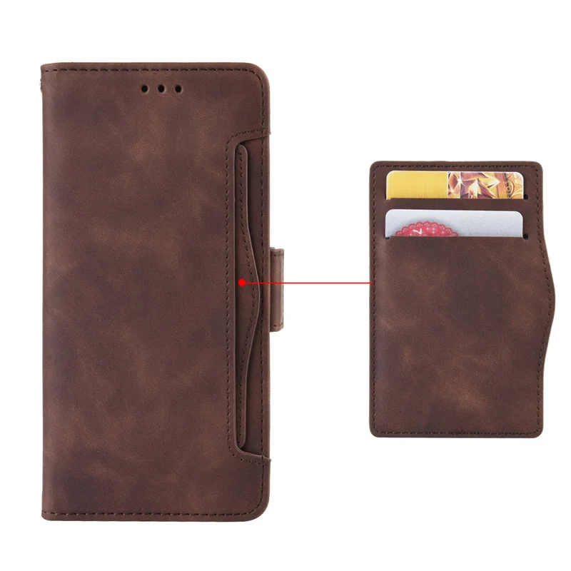 For Sharp Aquos R7 Flip Case Style Skin Feel Wallet Leather Phone Cover R6 SH-52C With Separate Card Slot