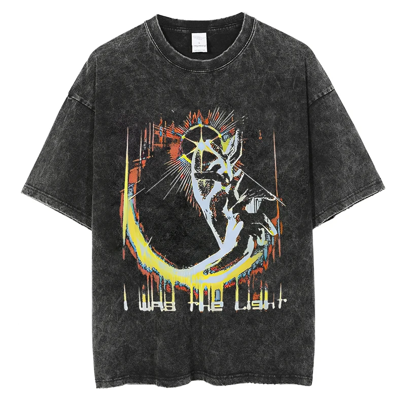 

Washed Retro Skeleton Graphic T Shirts Men Short Sleeve Top Tees Loose Casual Cotton Tshirts Unisex Oversize Hip Hop Streetwear