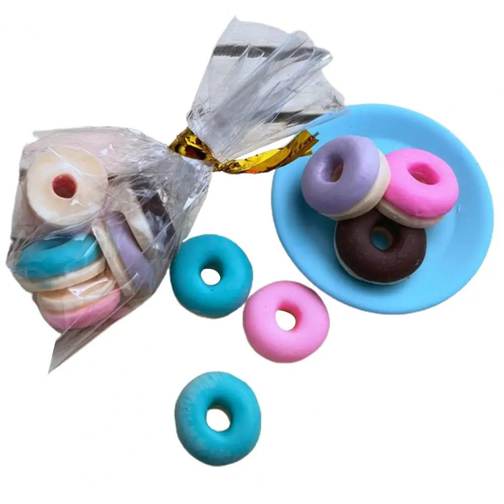 

6 шт., креативный кукольный домик, печенье, Экологически чистая модель пончика, высоковосстанавливающий нежный кукольный домик, Миниатюрный декоративный пончик