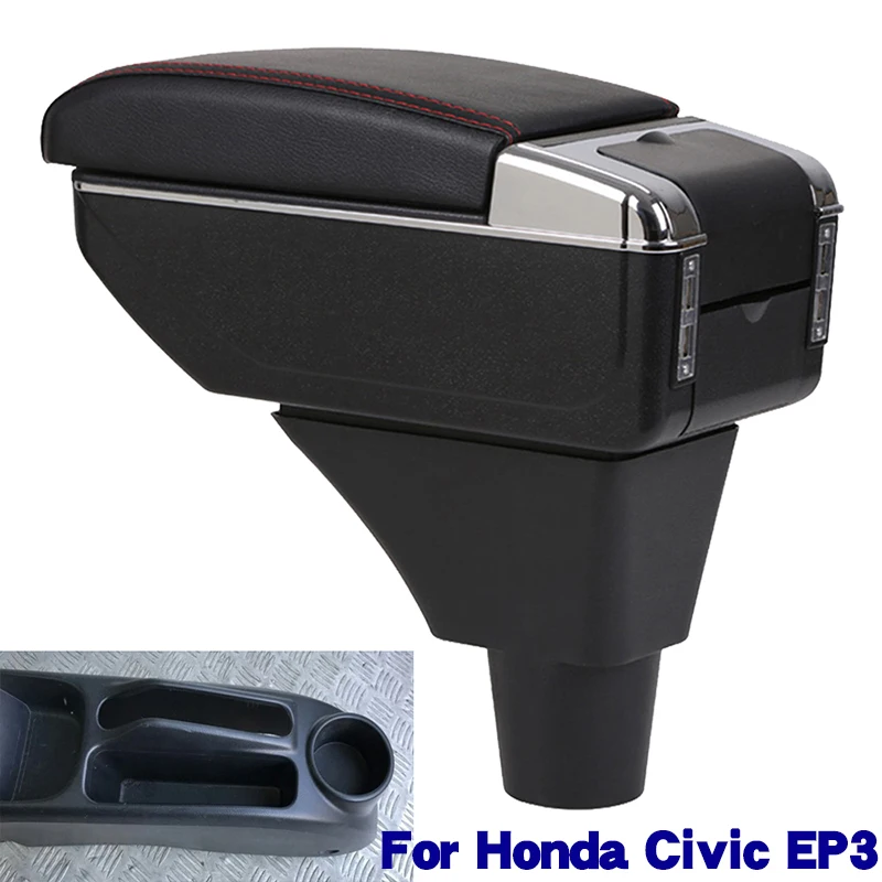 

Подлокотник для Honda Civic EP3, центральный подлокотник для магазина, контейнер для аэрации с подстаканником, пепельницей, товары для украшения и...