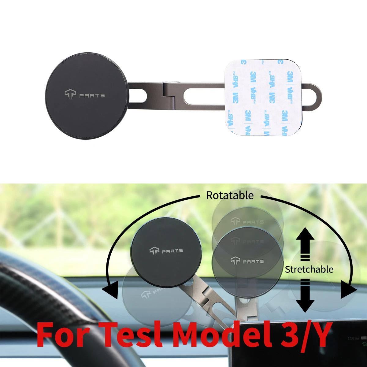 

For 21-22 Tesla Model 3 Model Y Car Cellphone Holder Magnetic Mount Support Mobile Floating Display Phone Holder accessories