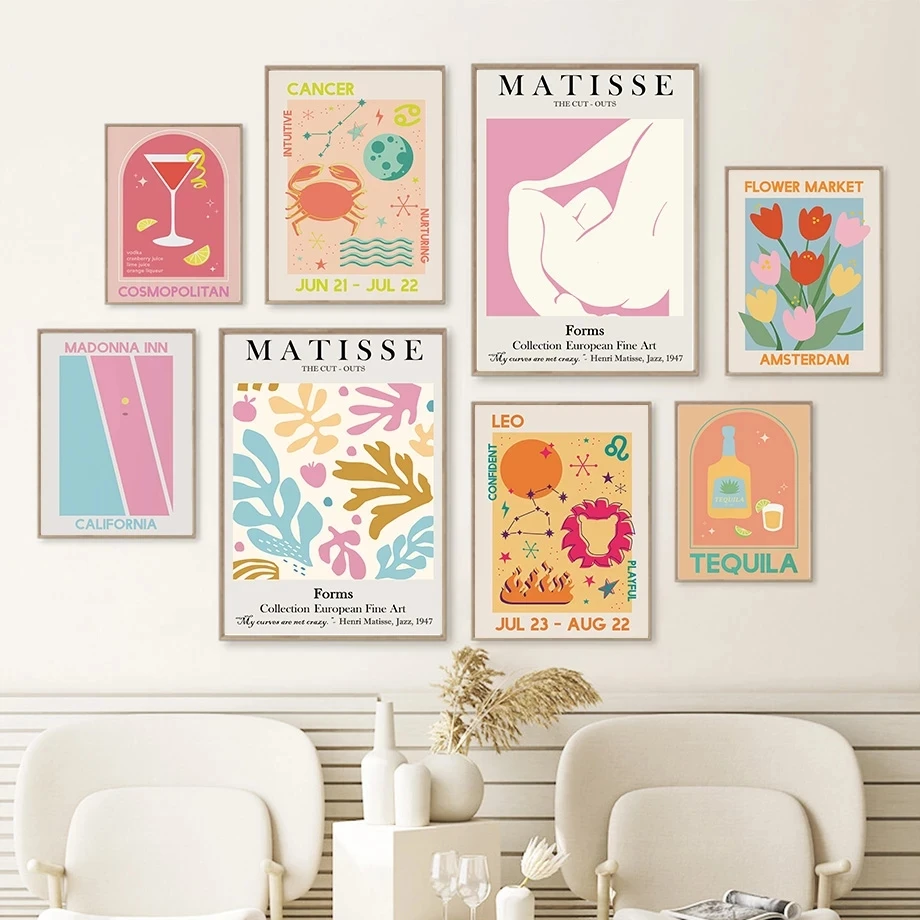 

Wall Art Home Decoration Canvas Abstract Matisse Print Painting Modern Flower Market Poster Living Room Modular Picture No Frame