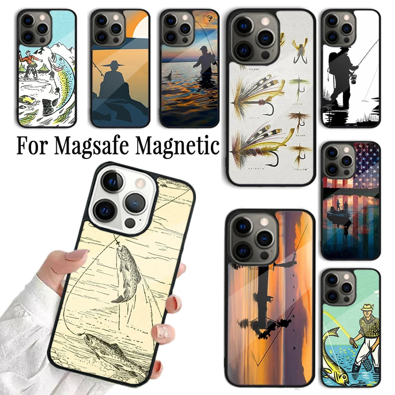 Фото Чехол для телефона Fishing Fisherman SOFT для iPhone 17 16 15 14 13 12 11 Pro Max Plus, магнитный, для Magsafe №1