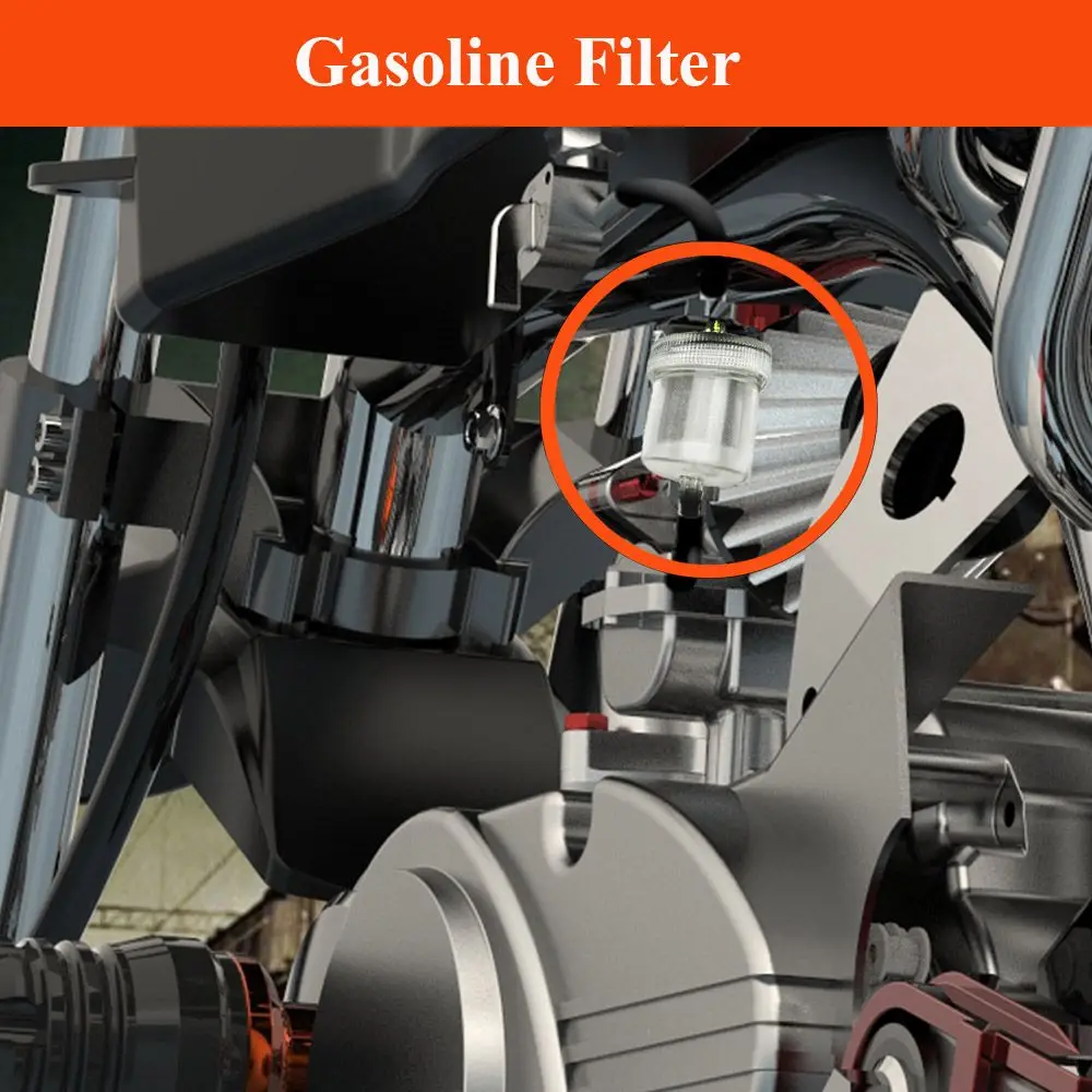 

2 Pcs Professional 4 mm Inline Gas Diesel In-Line Fuel Filter Motorcycle Hose Gasoline Clear