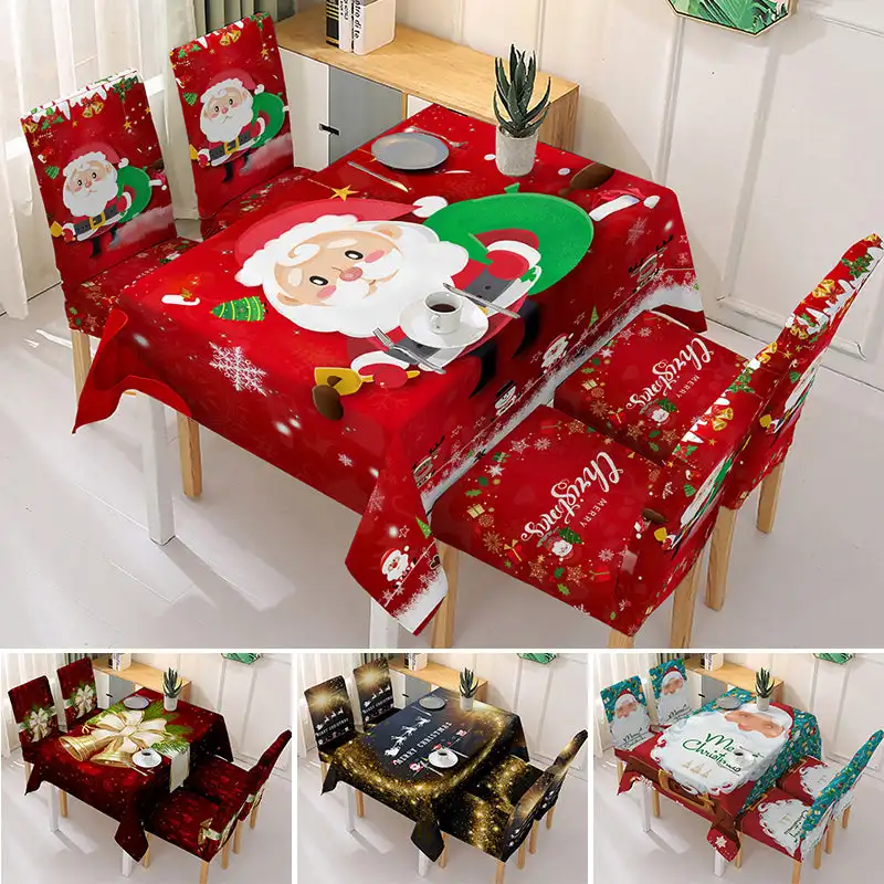 

Mintiml® Christmas Tablecloth Chair Cover Decorations Kitchen Dining Table Tablecloth Rectangular Waterproof Coffee Table Mat