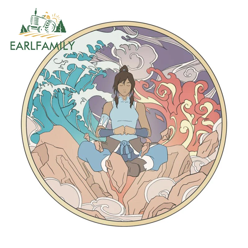 Наклейки для автомобиля EARLFAMILY 13 см x для Аватара Корры и элементов - модные надежные декали для бампера и багажника.