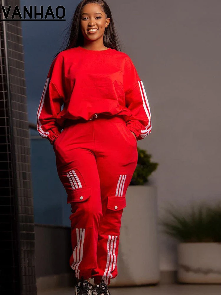 Костюм спортивный VANHAO женский из двух предметов Повседневный пуловер с длинным