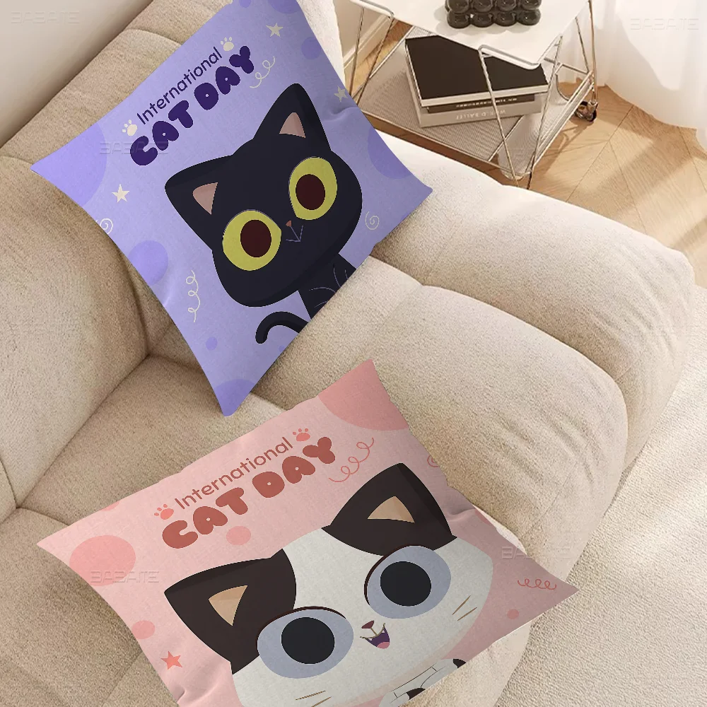 Cute Cat Pillow Gifts Home Office Furnishings Bedroom Sofa Car Cushion Cover Case 45x45cm