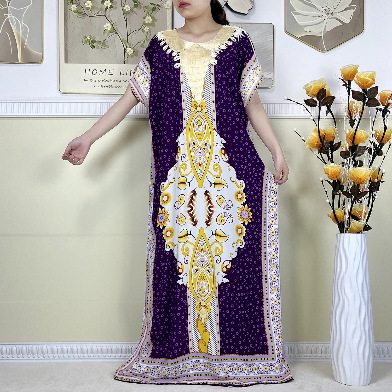 Новое женское платье с принтом в Дубае летнее свободное короткими рукавами