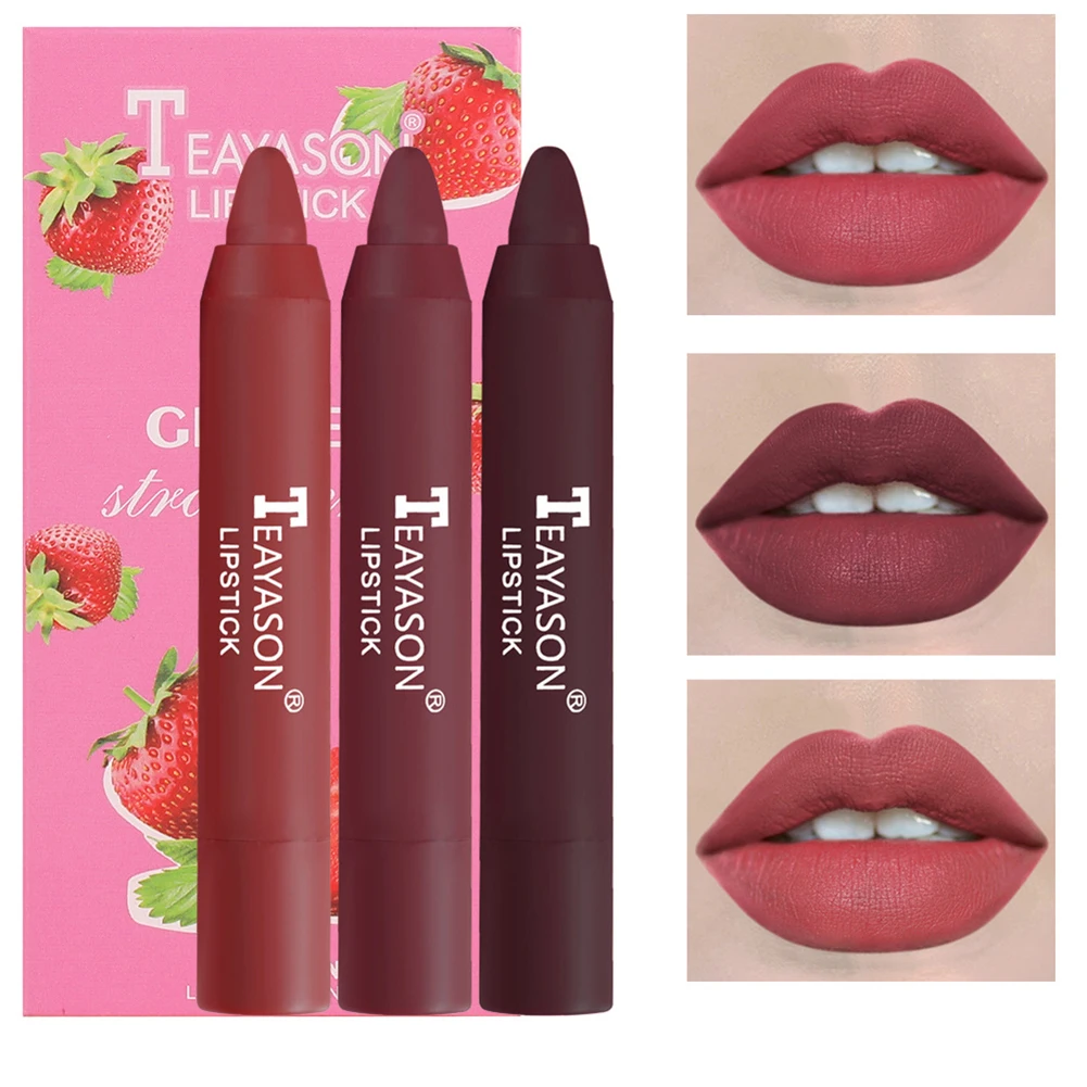 

3Pcs 12Color Velvet Matte Lipsticks Pencil Waterproof Long Lasting Sexy Red Lip Stick Non-Stick Cup Makeup Lip Tint Pen Cosmetic