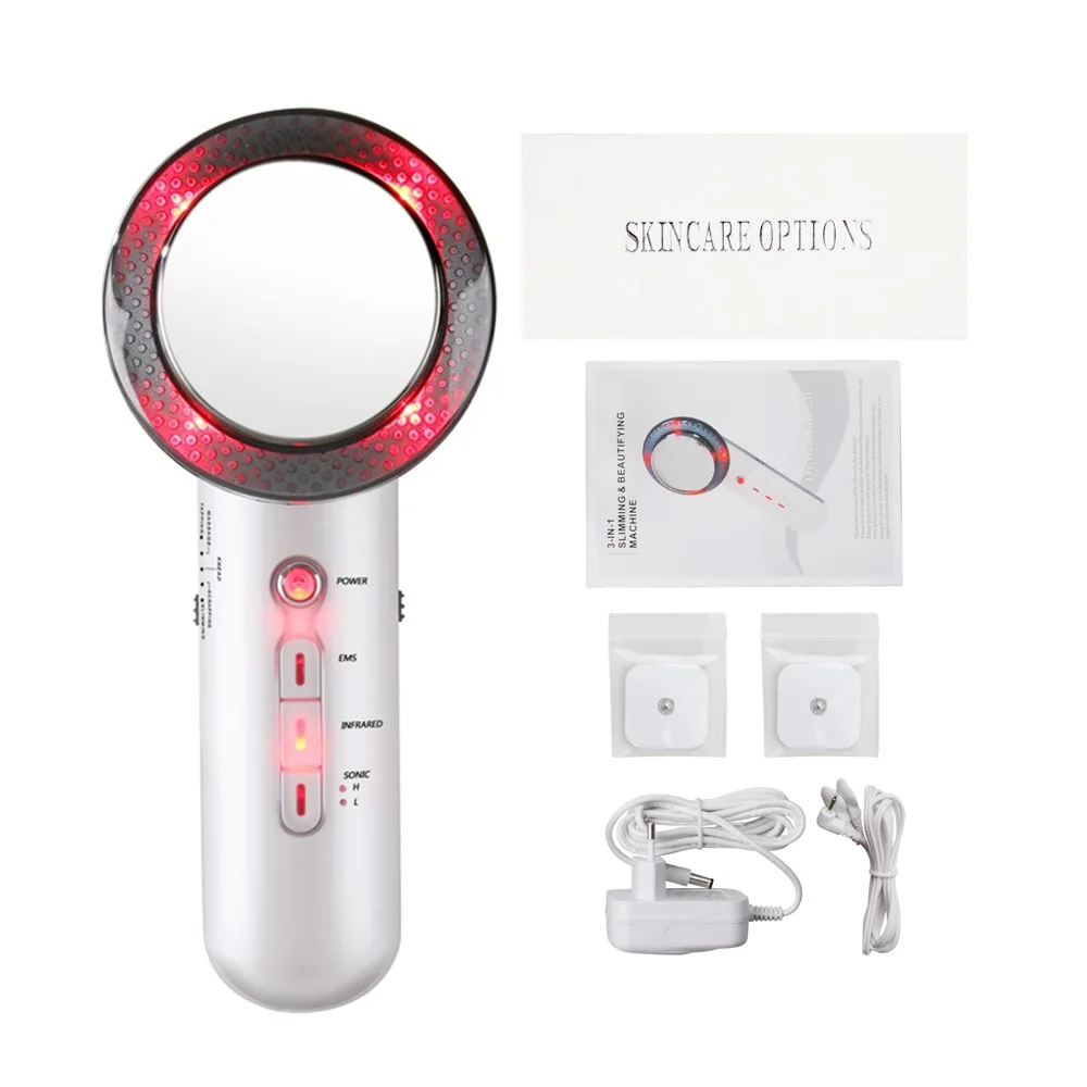 

3 in 1 Facial Lifting EMS Infrared Ultrasonic Body Massager Device Ultrasound Slimming Fat Burner Cavitation Face Beauty Machine