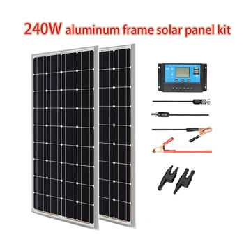 120W /240W solar panel or solar Cell panels kit for 12/24v Battery Charger Camping Hiking RV Boat Outdoor Using High Efficiency