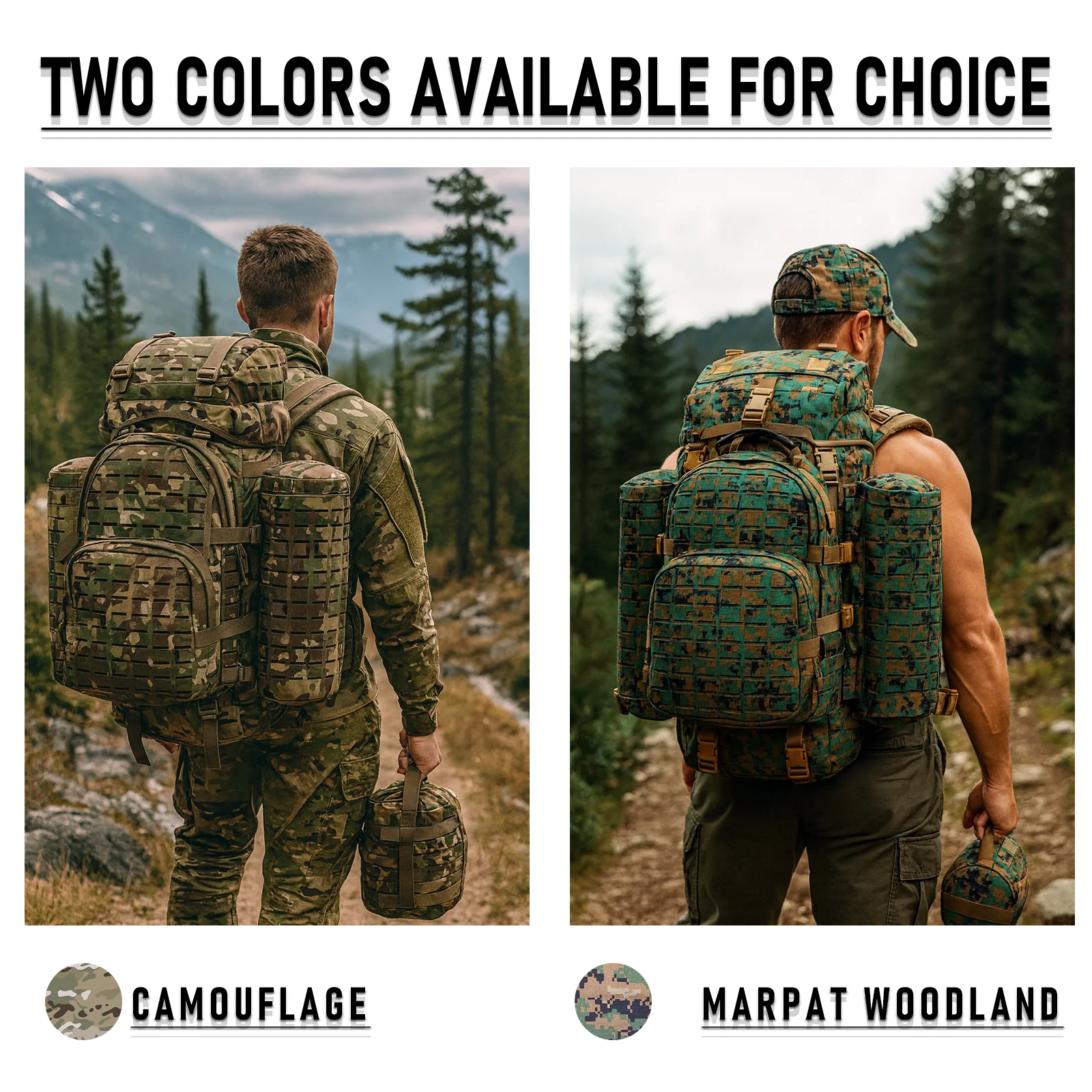 Военный тактический модульный рюкзак AKmax PLCE Pro 120L — армейский рюкзак MOLLE с лазерной резкой, готовый к гидратации (art.: 3920d290e8769) - 3920d290e8769