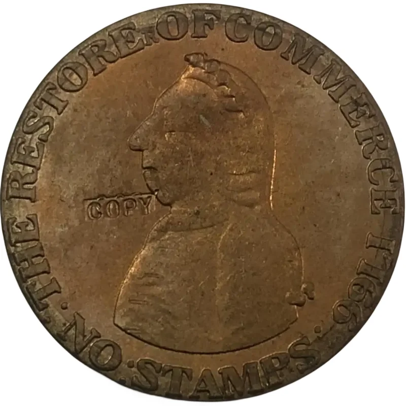 

Копии медных жетонов Pitt, 1766