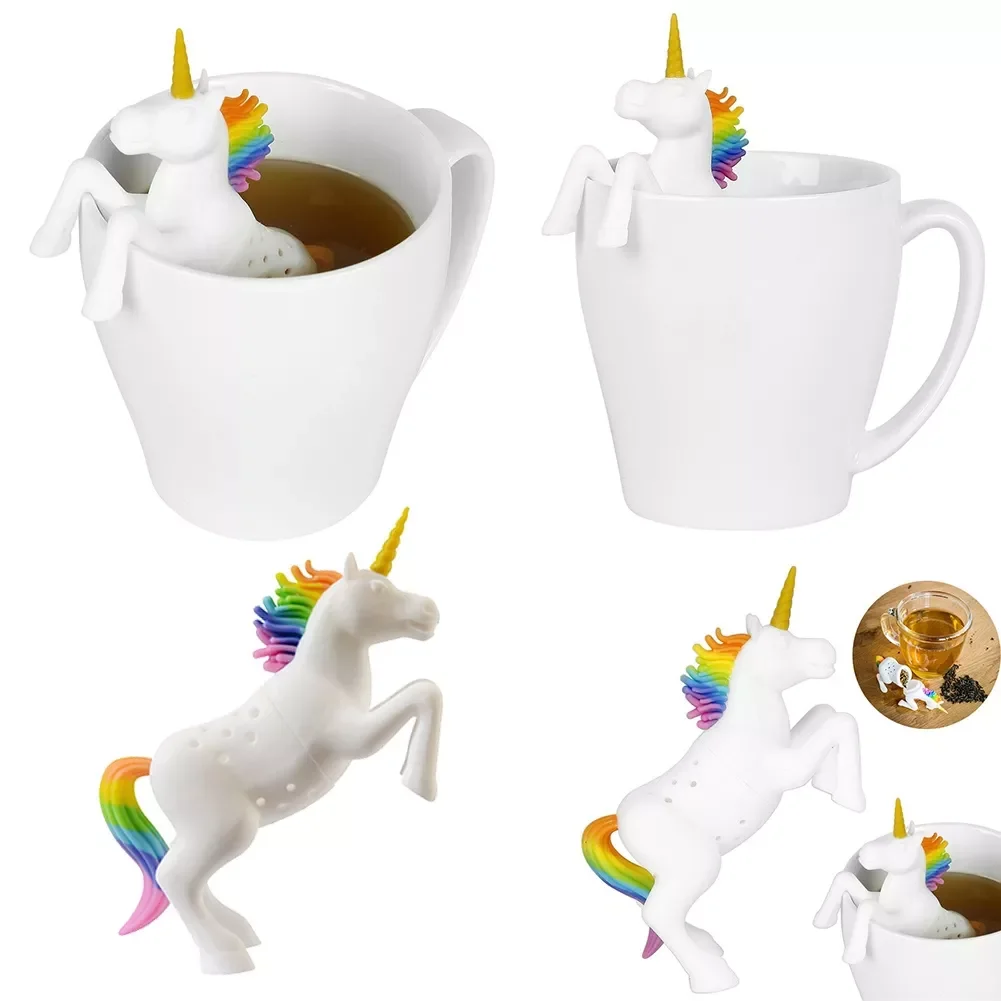 

1Pcs Food-Grade Silicone Cartoon Unicorn Shape Tea Infuser Strainers Filter Loose Tea Bag Leaf Herbal Spice Filter Diffuser New