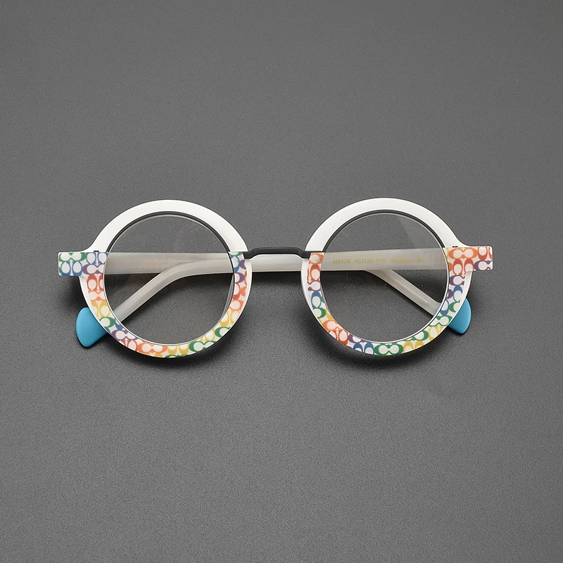 Лоскутная цветная матовая круглая оправа для очков близорукости модная гостевая
