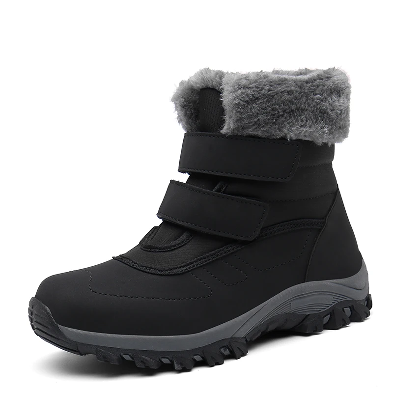 2022 Winter Woman's Stylish Snow Boots High-top Warm Lined Anti-skid waterproof Shoes Outside Casual Slip-on Black Gray Footwear
