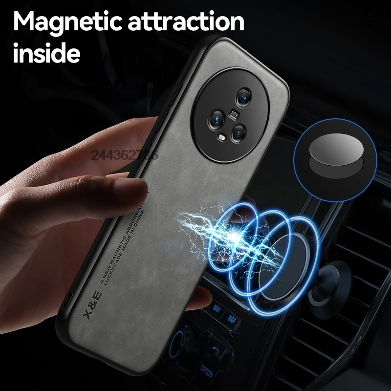 Фото Магнитный чехол для Huawei Honor 400 300 200 100 90 Pro Lite X9A X9B X9C 5G, роскошный противоударный кожаный противоударный чехол №1