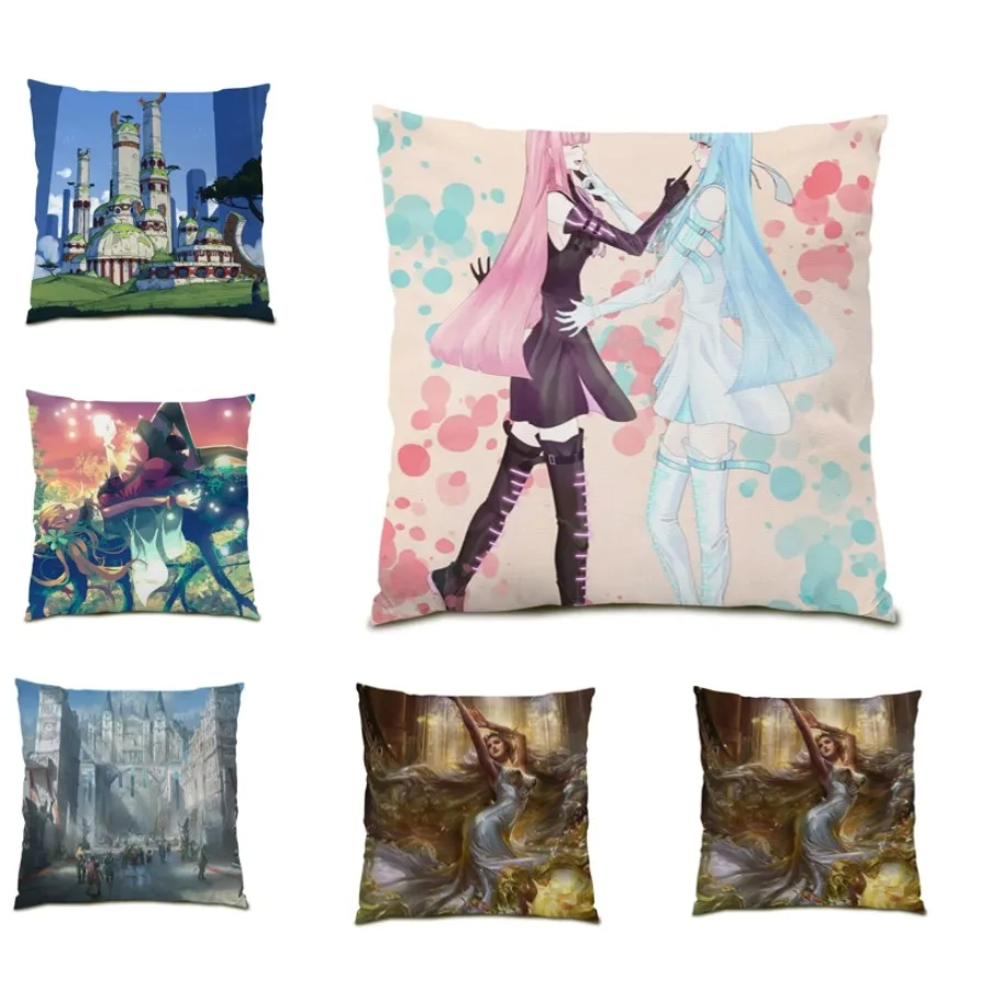 

Pillow Cover Velvet Living Room Decoration Square Cushion Cover 45x45 Cute Throw Pillow Covers Beautiful Girl Bed Kawaii E0712