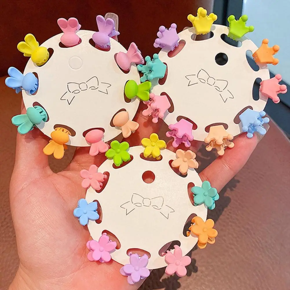 

Decorative Hair Accessory Adorable Kids Flower Hairpins 10-piece Set of Solid Color Anti-slip Clips for Lightweight Bangs