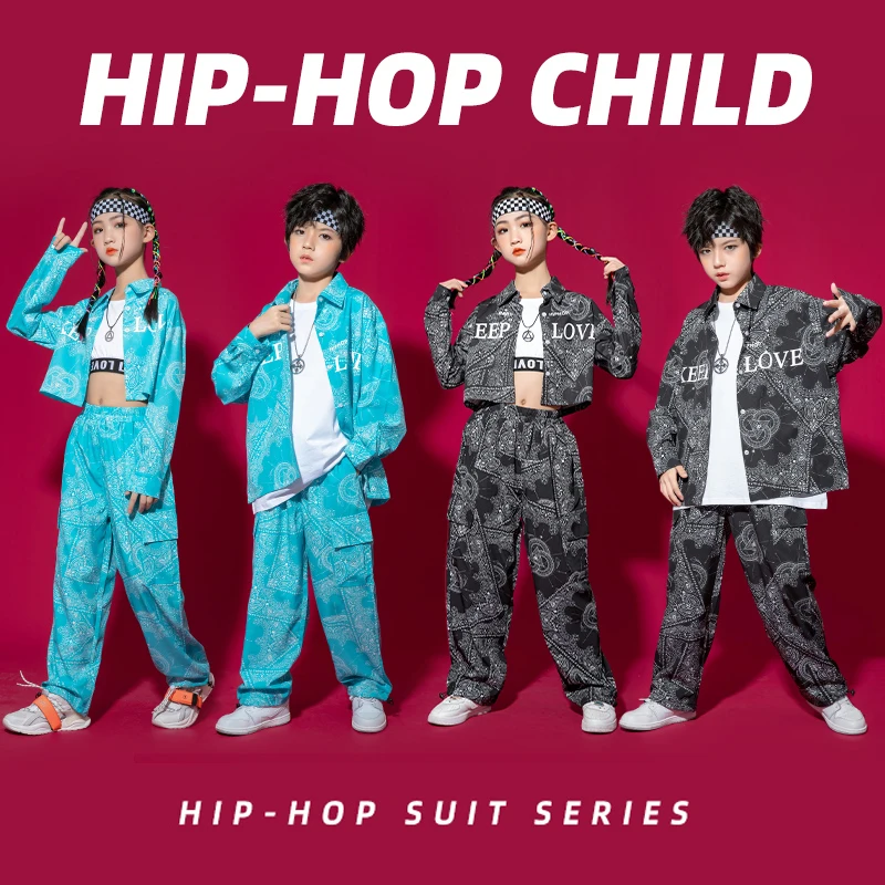 

Girls Jazz Dance Costumes Hip Hop Outfits Cheerleading Performance Clothing Street Dancing Dress Suit Kids Modern Stage Wear