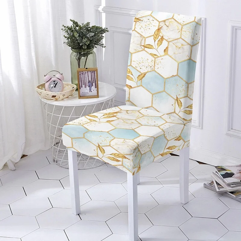 

Hot Geometric Elastic Chair Covers for Dining Room Chair Slipcover Strech Nordic Chair Seat Covers Housse De Chaise Home Decor