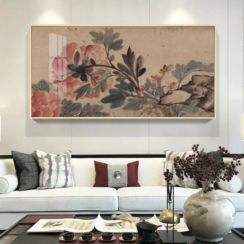 Китайская настенная живопись Цветок печать на холсте