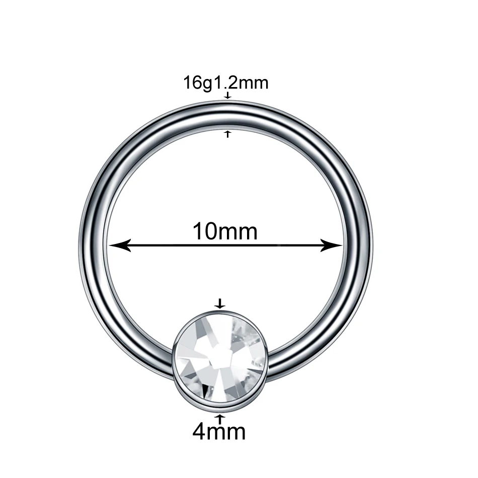 1 шт. титановое кольцо для пирсинга носа синее зеленое красное циркониевое