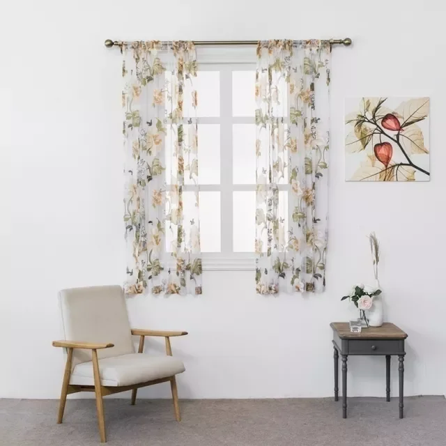 

2022 Panel Tulle Window Treatment Door Curtains Home Decor Short Sheer Curtains 60*120cm/80*120cm