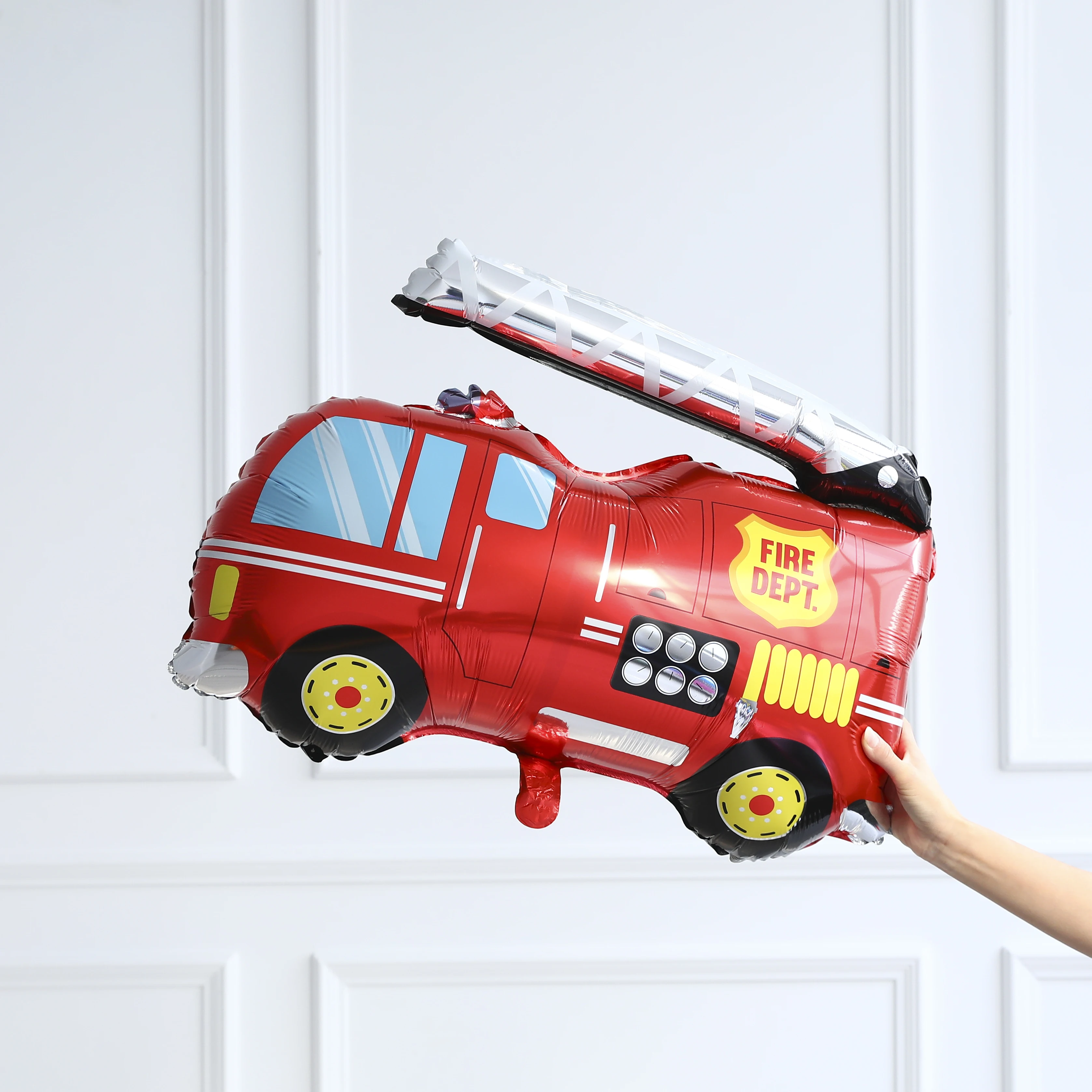 9 шт. большой пожарный автомобиль инженерный фольгированный шар 1-9 серебряный с