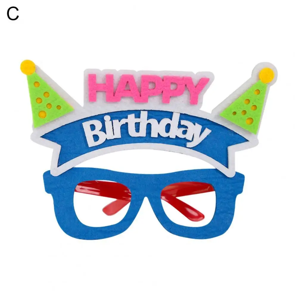 

1 Pair Good Birthday Themed Eyeglasses Photography Prop Decor Cosplay Eyewear Attractive Delicate Texture