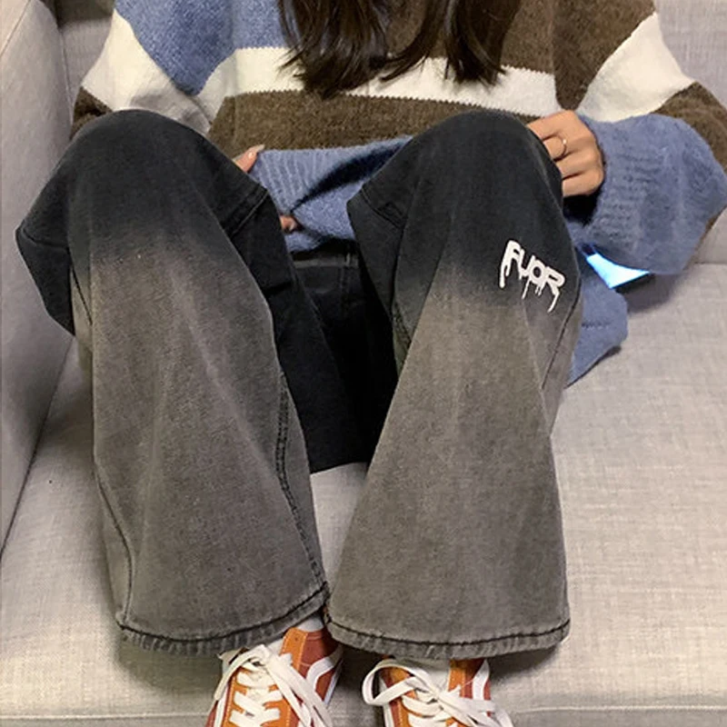 Straight Leg Jeans Women 2023 Fashion Women's Pants Vintage Clothes Denim Female Clothing Streetwear Y2k Woman High Waist