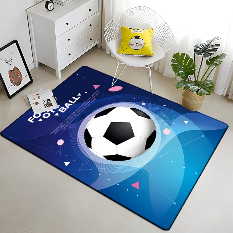 3d Soccer Football Sports Silhouette Pattern Carpet for Living Room Rugs Camping Picnic Mat Anti-Slip Rug Crawl Mat Fans Gift