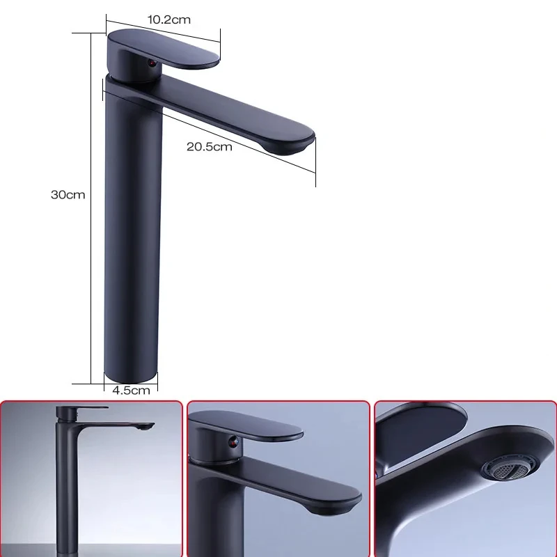 

Смеситель для раковины черный золото латунный