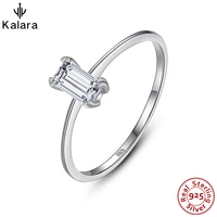 s925 sterling silver rings simple clear square zircon aesthetic ring for women girls wedding jewelry luxury fine jewellery gift