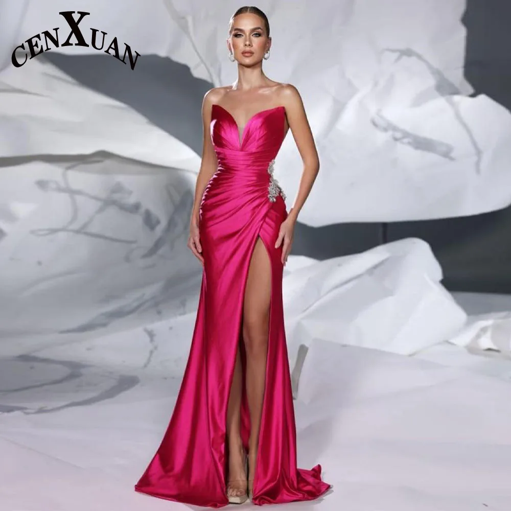 CENXUAN гламурные платья для выпускного вечера с высоким разрезом и