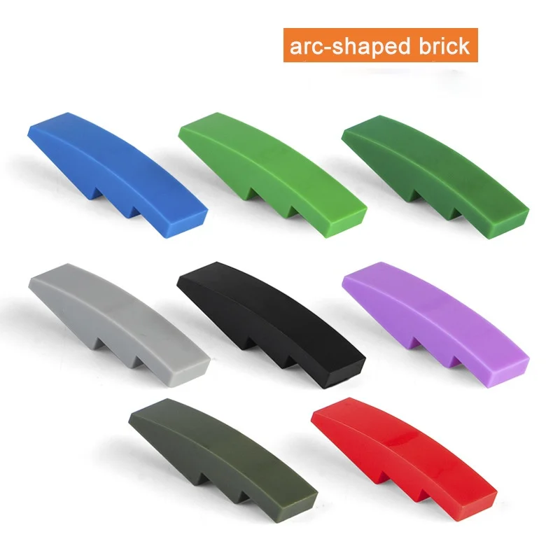 

65pcs 1x4 Moc Arc-shaped Brick DIY Classic Education Slope Building Blocks Compatible with Assembles Particles Toys For Gift