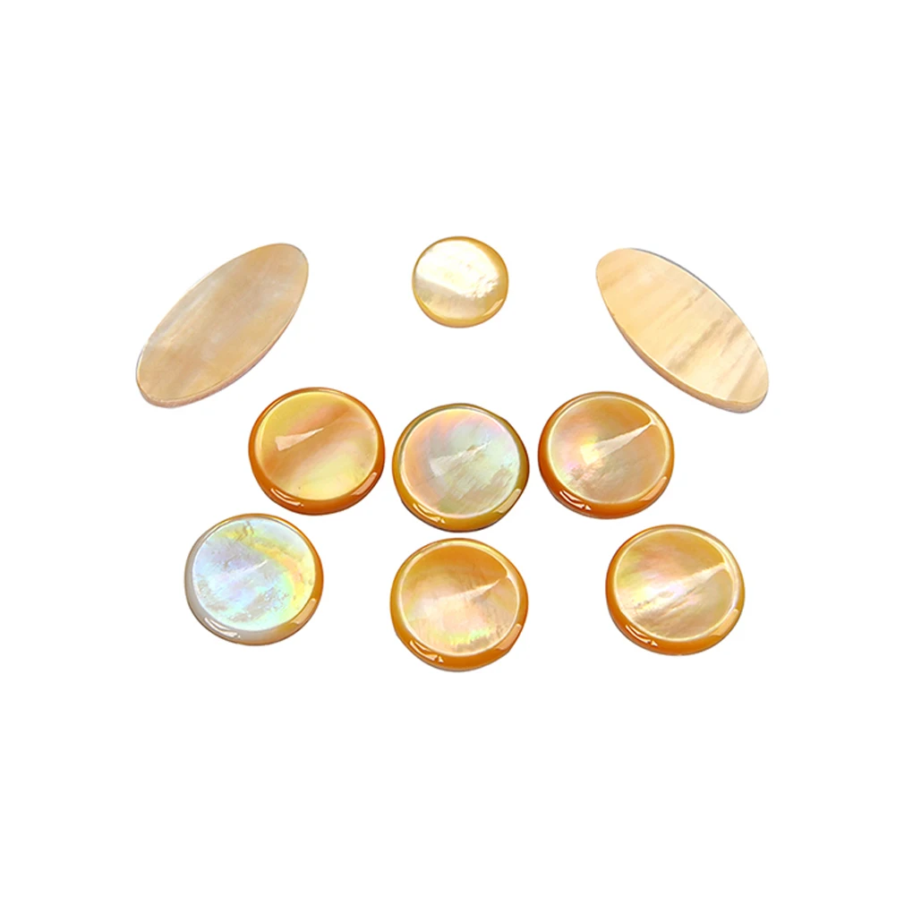 

9Pcs Shell Saxophone Key Button Inlay Universal Smooth Colorful Decorative Inlays Music Playing Part Accessories
