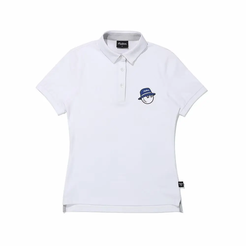 

MALBON Korea original golf clothing short-sleeved T-shirt women's tall slim lapel POLO shirt