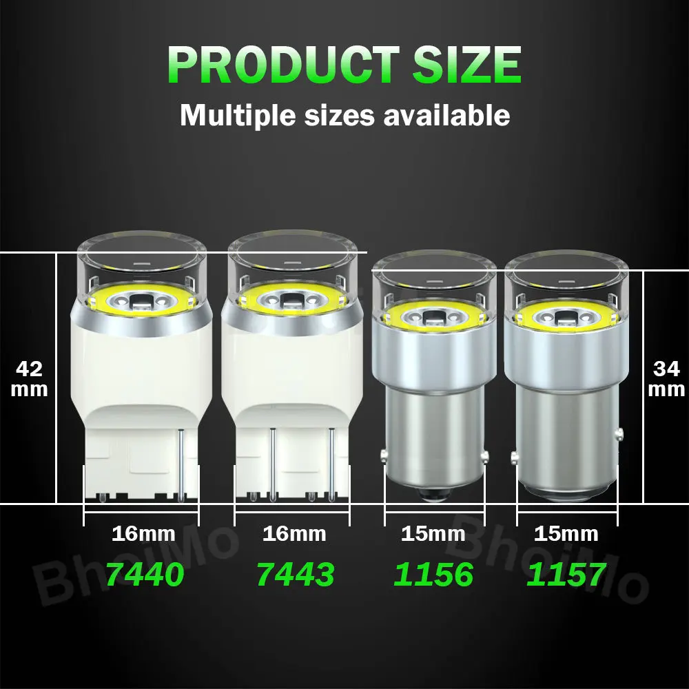 Светодиодная лампа BhoiMo 4 шт. P21W 1156 1157 строб BAY15D BA15S R10W P21/5W R5W T20 7443 7440 для парковки