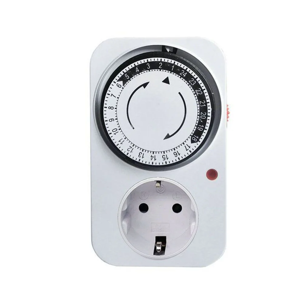 

24-hour Cycle Timer Socket Insert White 1PC 230 V 50 Hz ABS + PC Liquid Electric And Other Electrical Appliances