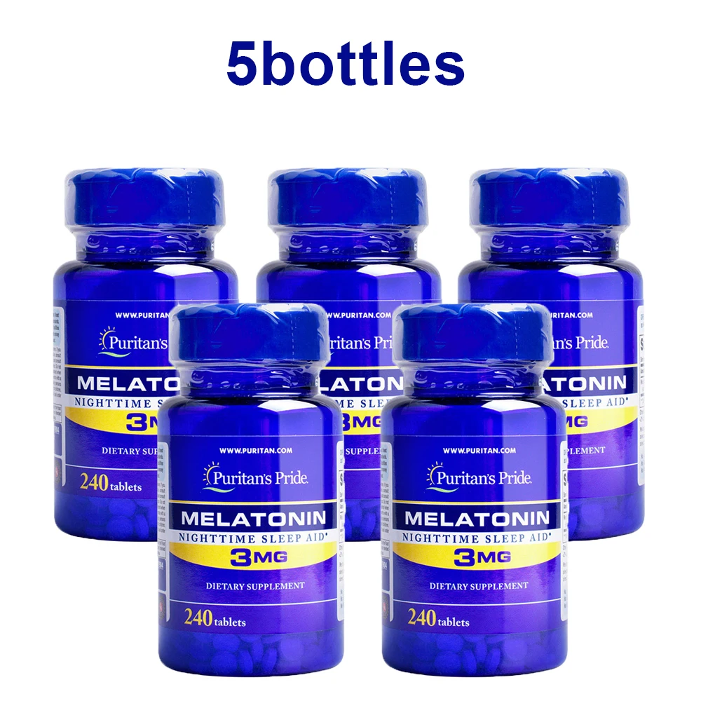 

5 Bottles Super Strength Rapid Release Melatonin 3mg *240tabs /bottle Nighttime Simulation Help Improve Sleep Aid