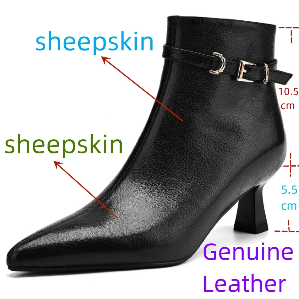 【EUNICE YUN】Женские лаконичные ботильоны ручной работы из натуральной кожи